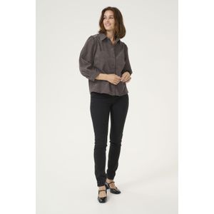 Blouse - Effen - Losse Pasvorm - Driekwart Mouw - Kentkraag