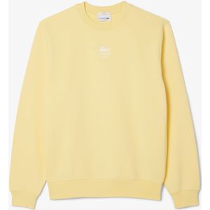 Heren Lacoste Bedrukt Fleece Sweatshirt in Geel