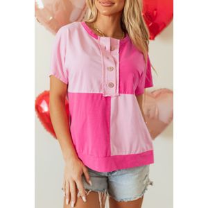 Kleurgeblokte Knoptop Met Relaxte Pasvorm