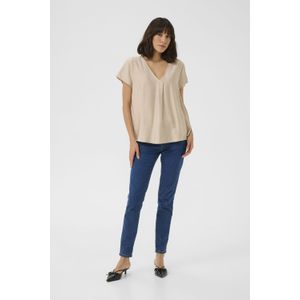 Blouse met korte mouwen Regular fit Feather Grey CC beige