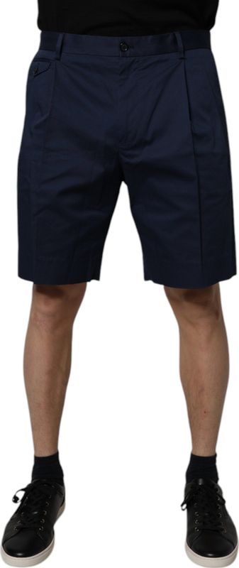 Dolce & Gabbana - Korte Broeken - Donkerblauw - Mid Waist - 97% Katoen