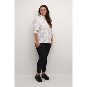 Blouse met korte mouwen Regular fit Chalk/Black Dot white black