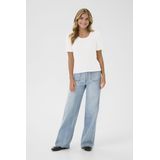 Kaffe - Viba - Shirt - Natuurwit - Slanke Pasvorm - Kwartmouw