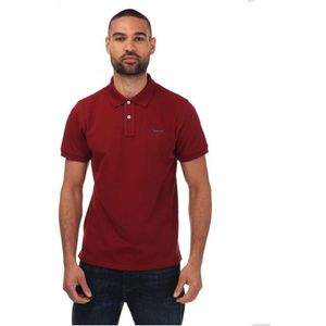 Herenpolo Gant Contrast Pique in Rood