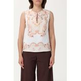 Twinset - Dames Top - Multicolor - 100% Linnen - Bloemenprint