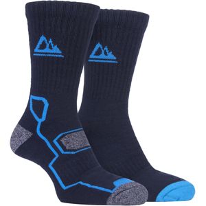 Set van 2 zachte, ademende wandelsokken van bamboe voor heren - Marineblauw