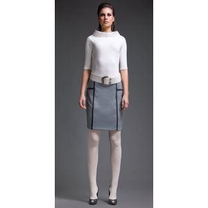 Punto di Roma - Minirok - Grijs - Met Donkergrijze Decoratieve Rand