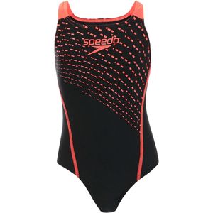Speedo Meisjes Eco Endurance Medalist Eendelig Zwempak (Zwart/Rood)