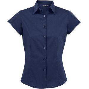 SOLS Dames/dames Overtollige Korte Mouwen Gepast Werkoverhemd (Donkerblauw) - Maat S