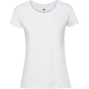 Fruit Of The Loom Vrouwen / Dames Fit Ringgesponnen Premium Tshirt (Wit)