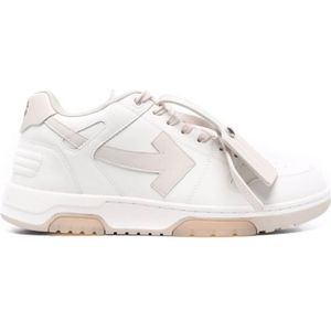 Off-White Out Of Office Leren Sneakers In Wit/beige - Maat 43