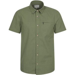 Mountain Warehouse Heren Kokosnoot Slub Overhemd met Korte Mouwen (Donkergroen)