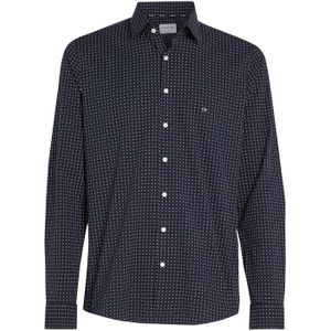Calvin Klein Heren Microprint Poplin Overhemd (Blauw)