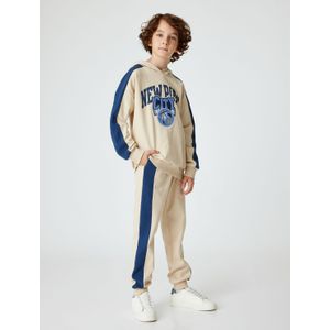 Koton Broek  beige / donkerblauw