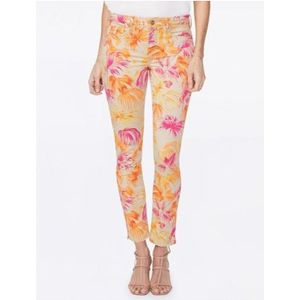 Alina Skinny Ankle Jeans Print Premium Denim | Beach Garden Clementine
