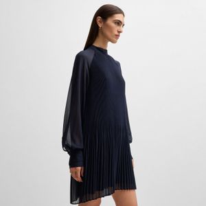 Damesjurk Boss Dolumi Hoge Hals in Donkerblauw