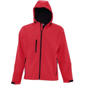 SOLS Heren Replay Hooded Soft Shell Jacket (ademend, winddicht en waterbestendig) (Peperrood)