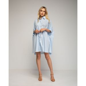 Jurken - Oversized Jurk - Met Knopen - Tijgerborduursel Op De Rug