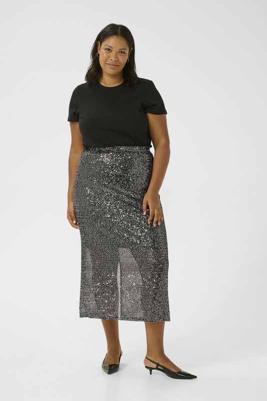 Rok - Silver Sequin - Regular Fit - Lange Lengte - 100% Polyester