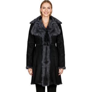 Grijze Toscaanse schapensuède leren trenchcoat voor dames - Celeste