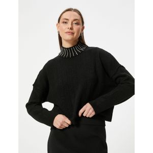 Koton - Sweatshirt - Zwart - Effen - Lange Mouw