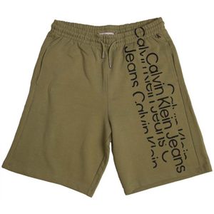 Boy's Calvin Klein Juniors Repeat Logo Shorts in Green