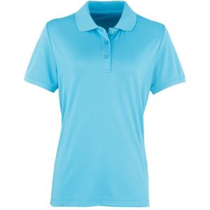 Premier Dames/dames Coolchecker Korte Mouw Pique Polo T-Shirt (Turquoise) - Maat XL