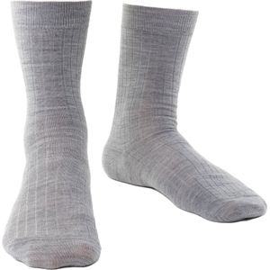 Steven - Heren 1 Paar Merino Wol Sokken met Zachte Boord, Niet-elastische Sokken - Lichtgrijs
