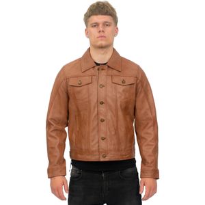 Retro - Truckerjack - Zwart - Leren Jas