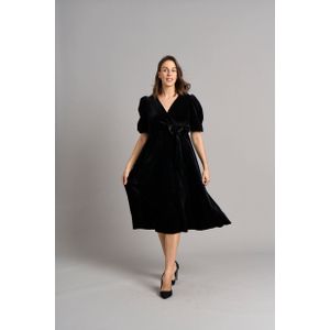 Tanya Fluwelen Jurk - Zwart
