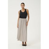 Kaffe - Grijze Melange Pinstripe Rok - Dames - A-lijnrok - Polyester