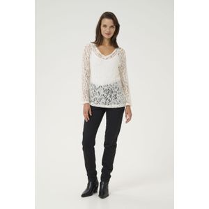 Blouse met lange mouwen Regular fit Chalk white