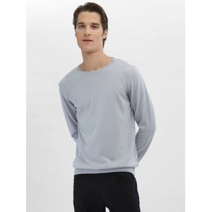 Effen gebreide trui van wolmix met ronde hals