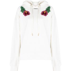 Pinko - Hoodie - Wit - Pailletten
