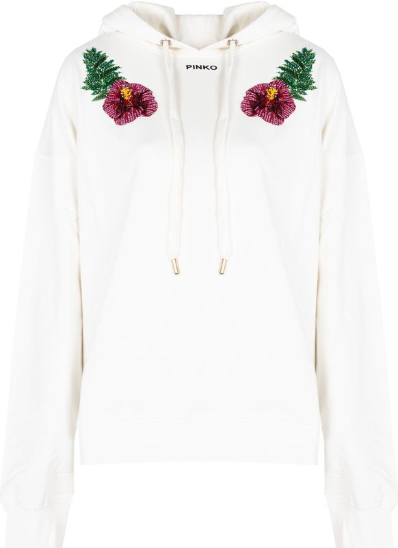 Pinko - Hoodie - Wit - Pailletten
