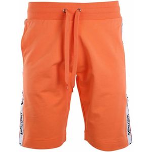 Oranje short met tape-poten van Moschino