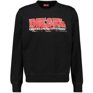 Diesel Unisex Volwassenen Division Stamp Logo Sweatshirt (Zwart)