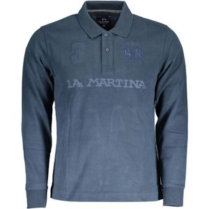La Martina - Polo - Blauw - Katoen - Lange Mouwen