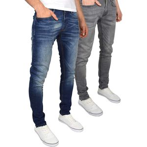 Duck and Cover Heren Tranfold Slim Jeans (Set van 2) (Grijs/getint blauw)