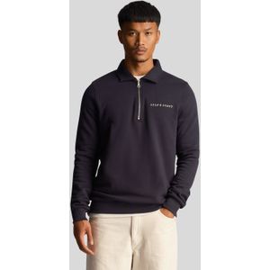 Lyle And Scott - Sweatshirt - Navy - Geborduurd - Col met Kwart Rits