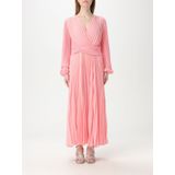 Twinset - Jurk - Rosa - 7/8 Lengte - V-hals - Gedrapeerd