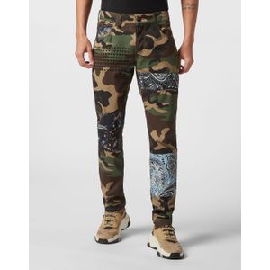 Philipp Plein - Jeans - Groen - Straight Cut - Katoenmix