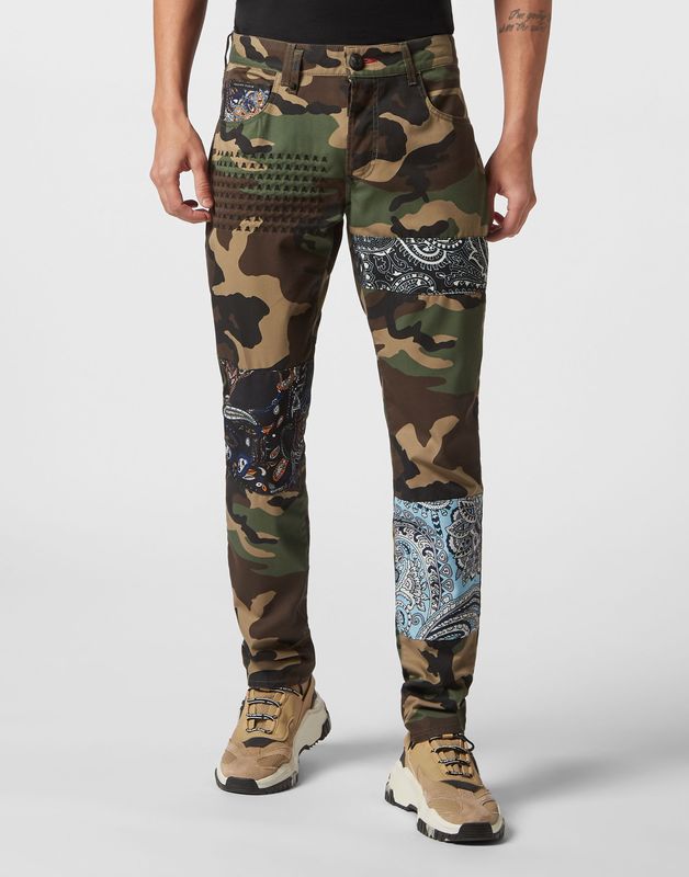 Philipp Plein - Jeans - Groen - Straight Cut - Katoenmix