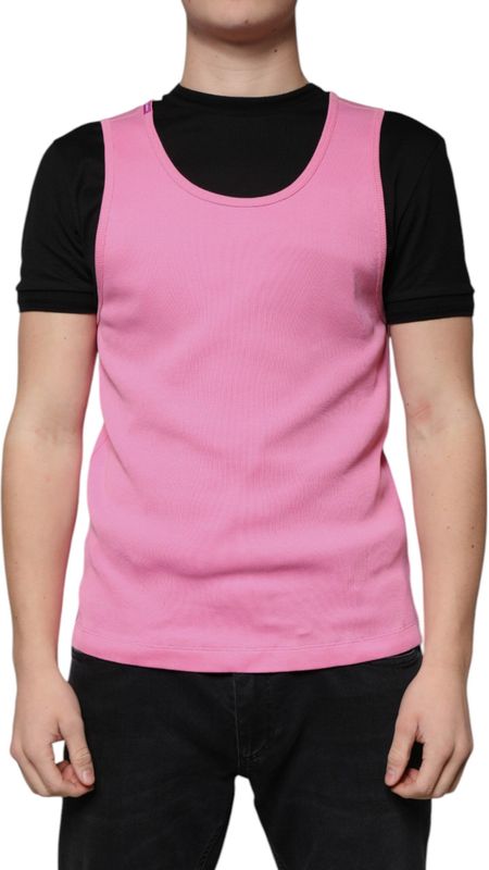 Geribbeld Tanktop Roze