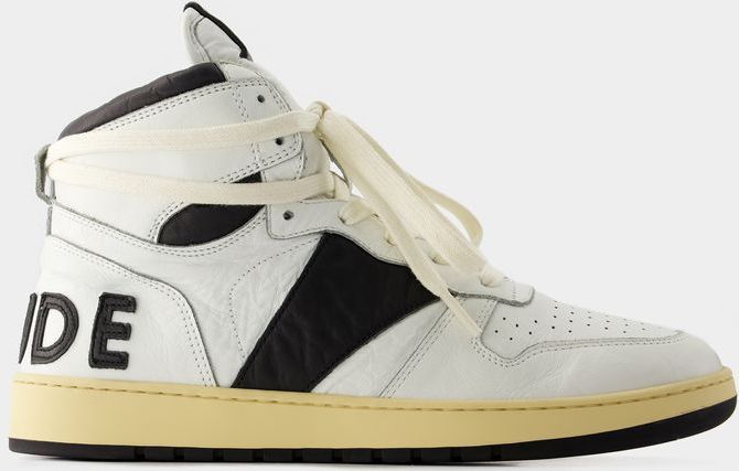 Rhude - Rhecess Hi - Sneakers - Wit/Zwart - Leer