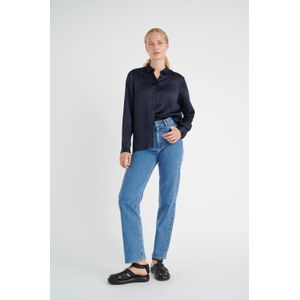 In Wear - Elegante Blouse - Zwart - Zijde - Lange Mouwen - Knoopsluiting