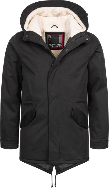 Alessandro Salvarini heren winterparka met teddovoering en capuchon