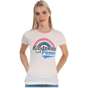 Brave Soul Kindness and Peace T-shirt voor dames in roze