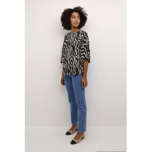 Blouse met lange mouwen Regular fit Black / Antique Zebra Print animal