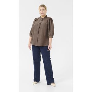 Blouse met lange mouwen Regular fit Deep Taupe CC brown